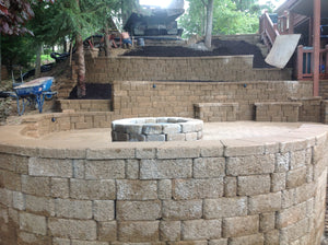waterfeature retainer wall patio outdoor kitchen New construction Low Voltage Lighting Landscaping Landscapes Irrigation Hardscaping Glade fireplace firepit faux rock Fairfield curb Cumberland county Crossville Landscaping Crossville concrete