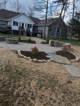 Load image into Gallery viewer, waterfeature retainer wall patio outdoor kitchen New construction Low Voltage Lighting Landscaping Landscapes Irrigation Hardscaping Glade fireplace firepit faux rock Fairfield curb Cumberland county Crossville Landscaping Crossville concrete